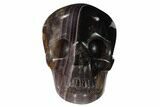 Realistic, Carved, Banded Purple Fluorite Skull #151226-1